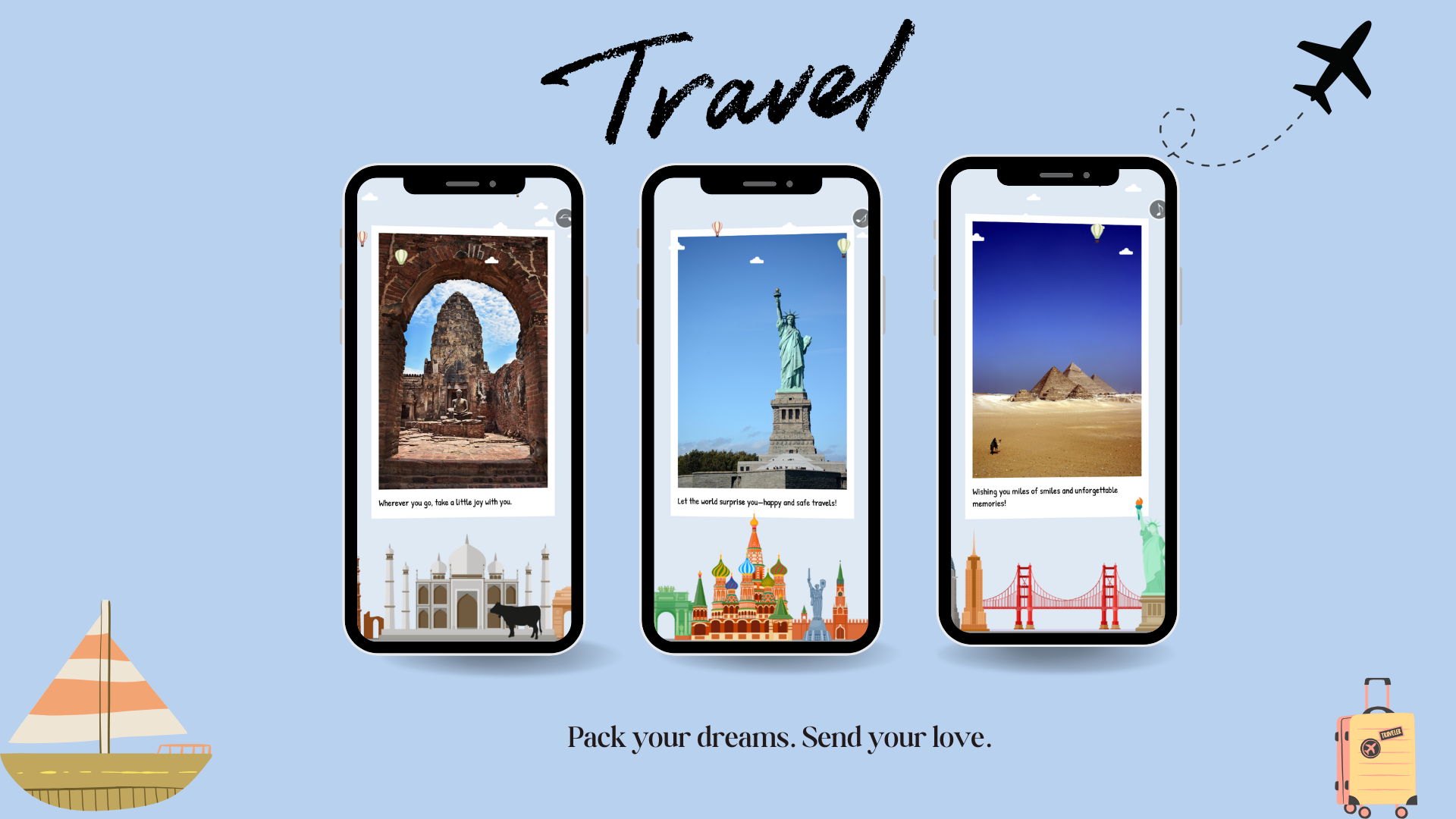World travel greeting card